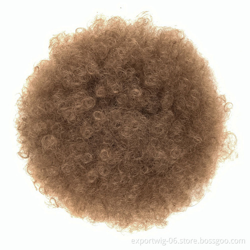 Short afro hair bun wholesale price afro puff ponytail synthetic chignon kinky curly ponytails extension